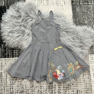 Oilily‎ Gingham Plaid Dress With Embroidered Tropical Design Size 140 (9/10Y)